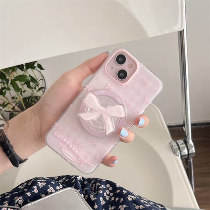 Pink Bow Magnetic Phone Case (For iPhones)