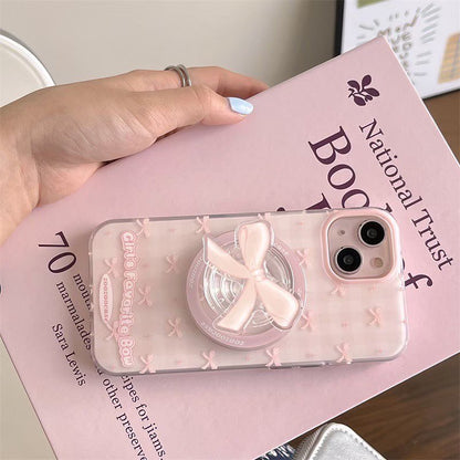 Pink Bow Magnetic Phone Case (For iPhones)