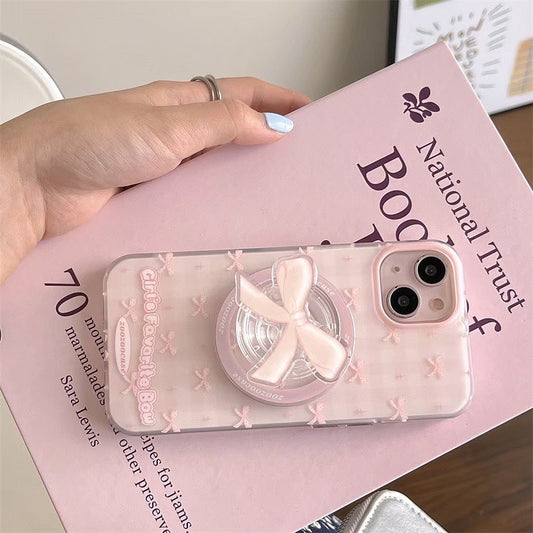 Pink Bow Magnetic Phone Case (For iPhones)