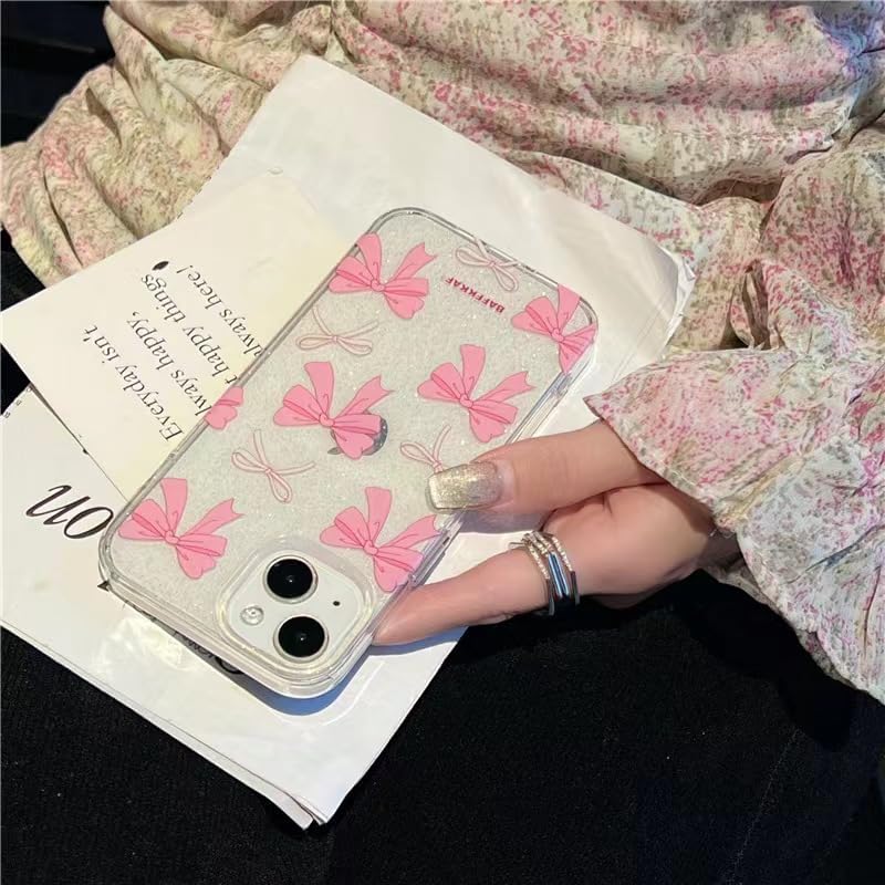 Aesthetic Bling Cute Pink Ribbon Bow Phone