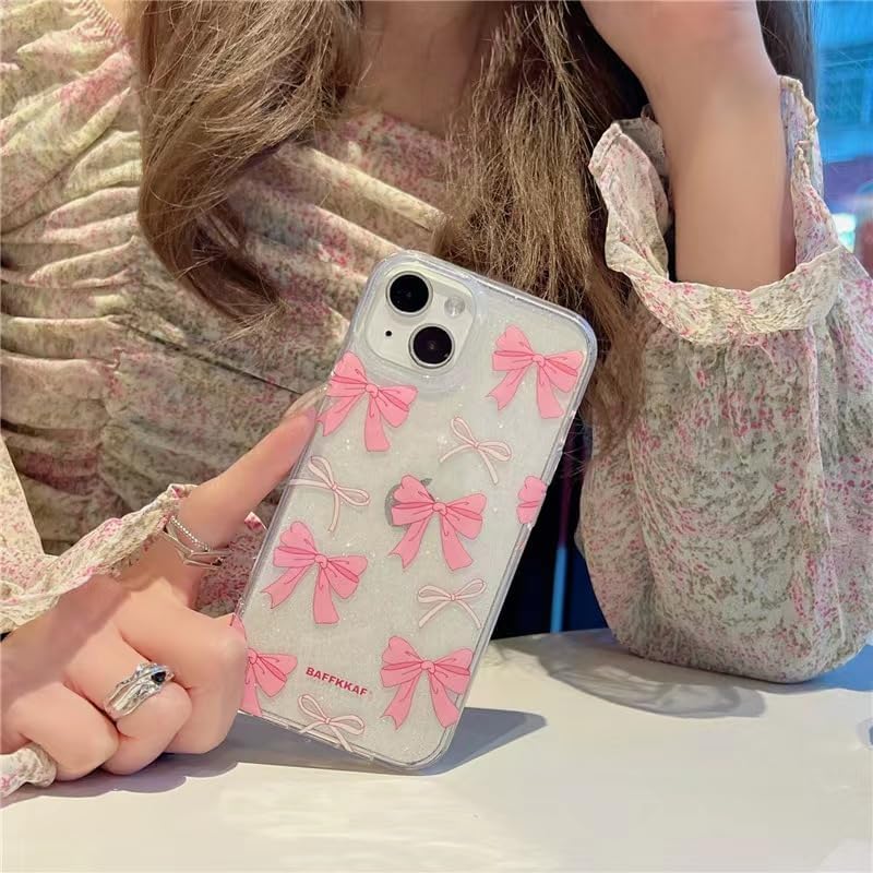 Aesthetic Bling Cute Pink Ribbon Bow Phone